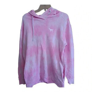 Victoria's Secret PINK Women's Hoodie Pink Tie Dye Crossover‎ Pullover XS